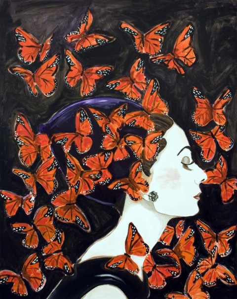 Audrey with Monarch Butterflies