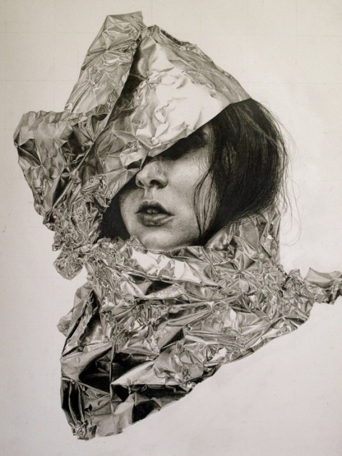 Lambert_Foil_graphite on paper_22x30 Foil by Gillian Lambert