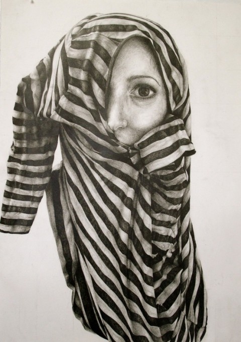 Lambert_Shirt_graphite on paper_22x30 Shirt by Gillian Lambert