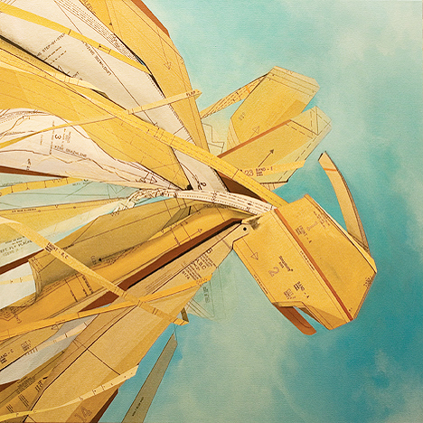 Westmark_Matrimony_paper sewing patterns and acrylic on canvas_36x36 Matrimony by John Westmark
