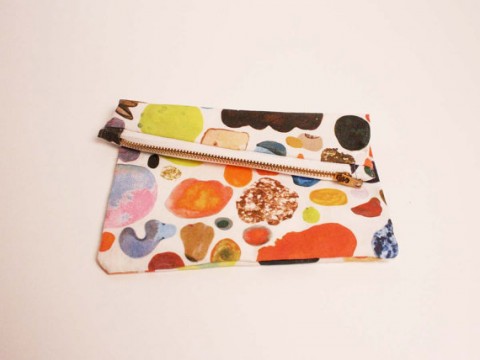 Mini abstract art zipper clutch by kindah